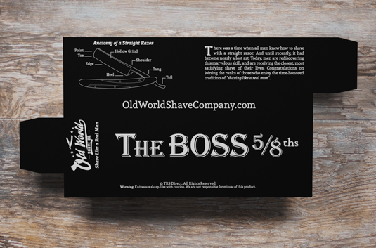 Old World Shave Company, The Boss 5/8ths Straight Razor Box Art